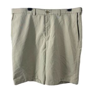 Flat Front Golf Shorts Tan Khaki Mens Size 38